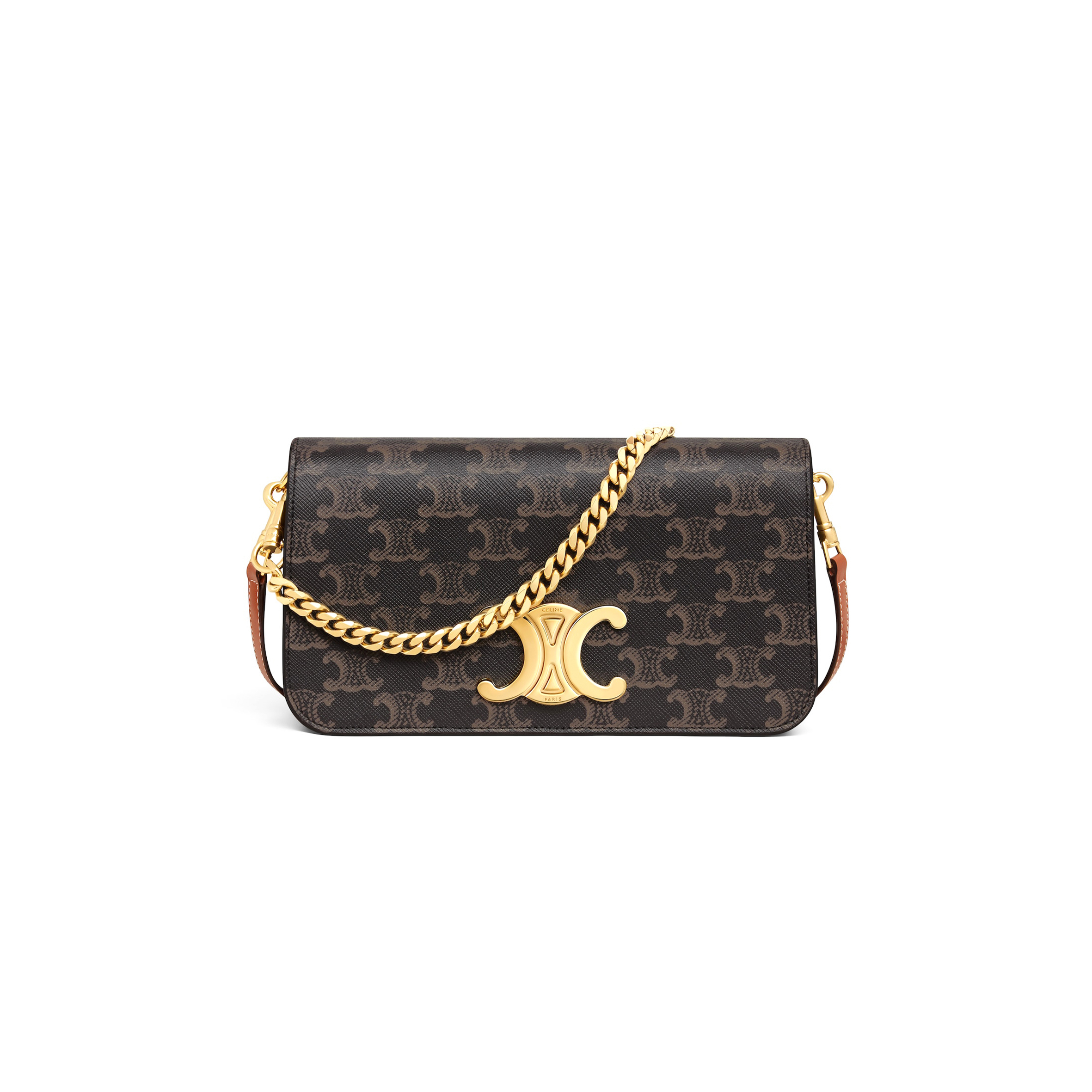 CELINE MULTIPOCHETTE IN TRIOMPHE CANVAS AND CALFSKIN 10L972DQB.04LU (20.5*11*4cm)